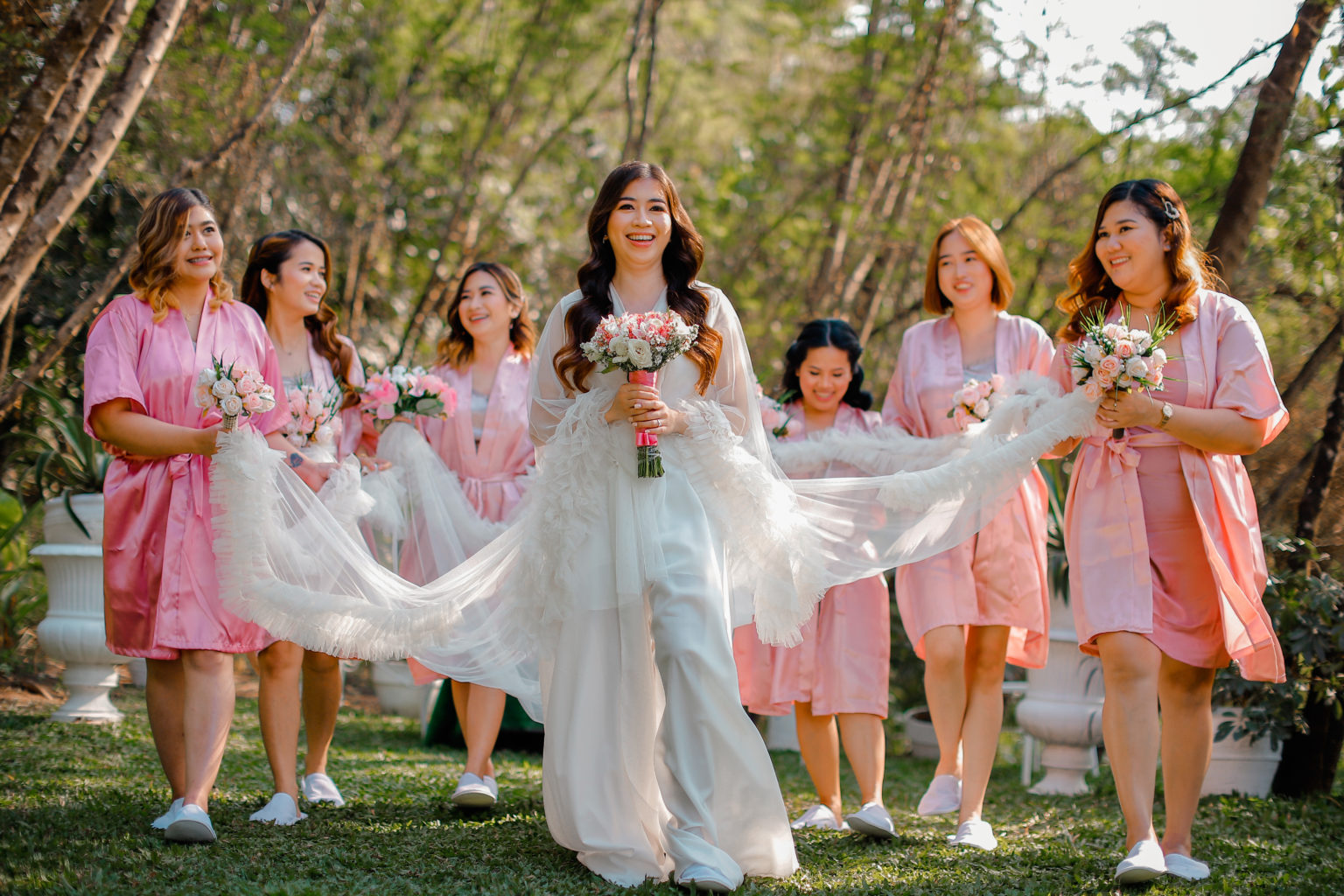 Garden ceremony, bridal entourage at Mango Hills Garden